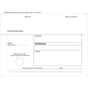 Obálka Obálky B6 s dodejkou samopropisovací - bílá / 1000 ks