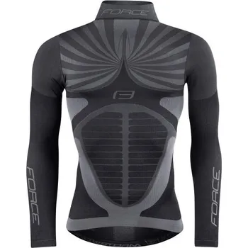 cyklistický dres Force rolák SNOWSTORM (černá)