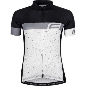 cyklistický dres Force dres SPRAY LADY krátký rukáv (bílá/černá)