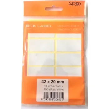 Kancelář Samolepicí etikety v sáčku - 42 x 20 mm / 100 etiket