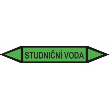 Značení Oboustranná šipka - Studniční voda Samolepka PVC 0: arch 10 ks - 166x26mm