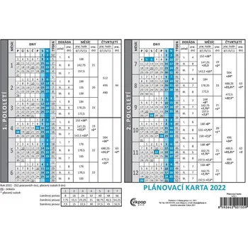 Kalendář Vikpap group Plánovací karta 2022