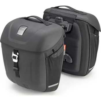 Zavazadlo na motocykl MT 501 boční brašny thermoform GIVI, černé, rozšiřitelné, objem 2x18 l., (řada METRO-T)