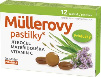 Přírodní produkt Dr. Müller Müllerovy pastilky s jitrocelem, mateřídouškou a vitaminem C