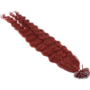 Příčesek 50cm vlasy pro metodu keratin 0,7g/pr. kudrnaté – měděná