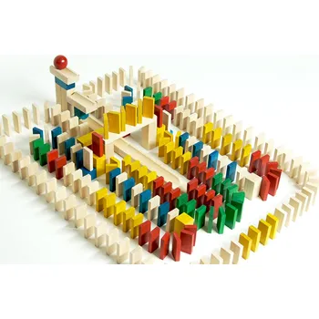 Domino EkoToys Dřevěné domino barevné 830 ks