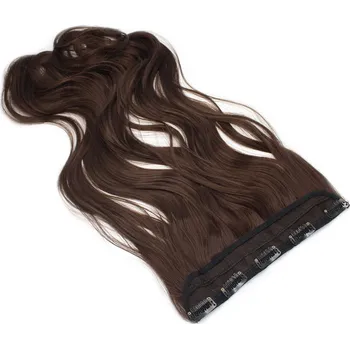 Příčesek Clip pás kanekalon 60cm vlnitý - tmavě hnědá