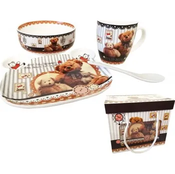 Dětská kuchyňka Dětská keramická sada nádobí Medvídci, 4dílná