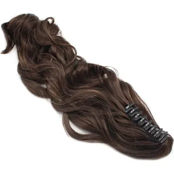Paruka Clip in culík se skřipcem vlnitý 60cm - tmavě hnědá