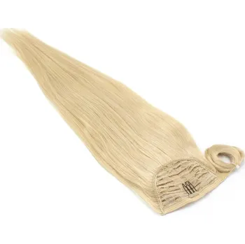 Příčesek Clip in culík z pravých lidských vlasů rovný 50cm - nejsvětlejší blond