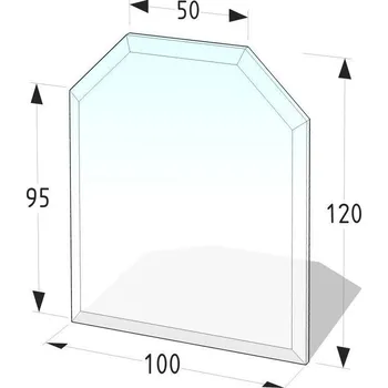 Lienbacher podkladové sklo pod kamna obdélník, zkosené hrany Síla materiálu: 6 mm, Podkladové sklo: 100 x 120 cm