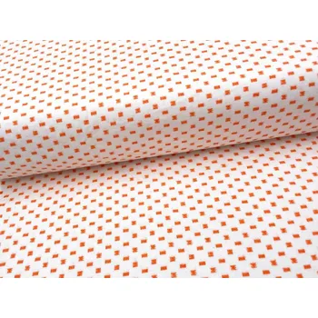 Mirtex Látka FLANEL 150/14559-1 Drobný vzor oranžový šíře 150cm Ceník: METRÁŽ: od 1 metrů