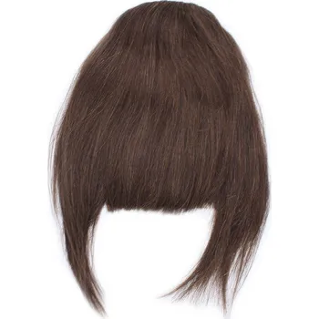 Příčesek Clip in ofina 100% lidské vlasy - REMY - tmavě hnědá