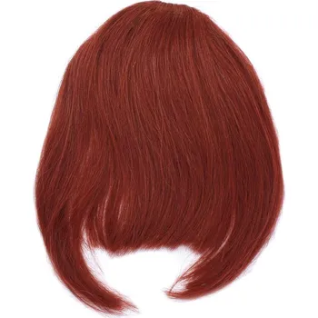 Příčesek Clip in ofina 100% lidské vlasy - REMY - měděná