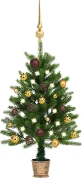Vánoční stromek vidaXL Umělý vánoční stromek s LED diodami a sadou koulí 90 cm zelený