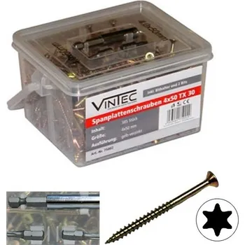 Šroub Vintec Šrouby do dřevotřísky 4x50 T20, 385 ks