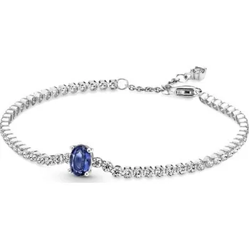 Náramek Tenisový náramek PANDORA Třpytivé pavé s modrým krystalem 16 cm 590039C01-16