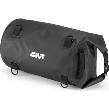 Zavazadlo na motocykl EA 114BK vodotěsný válec GIVI, černý, objem 30 l., rolovací uzávěr, upínací oka