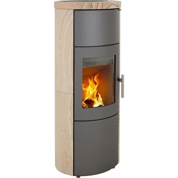 Krbová kamna HETA Scan-line 820S černý lak a kompletní obklad pískovec tobacco