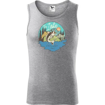 Big Fish - Tílko pánské Core - L ( Tmavě šedý melír )