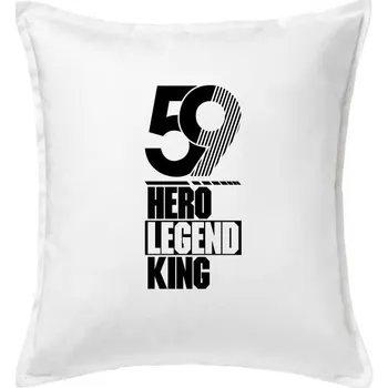 Polštář Hero, Legend, King x Queen 1959 - Polštář 50x50 - 50x50 - Pouze potah ( Bílá )