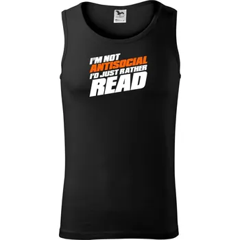 Pánské termoprádlo I'm not antisocial i'd just rather read - Tílko pánské Core - L ( Černá )