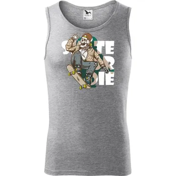 Skull riding skateboard - Tílko pánské Core - M ( Tmavě šedý melír )