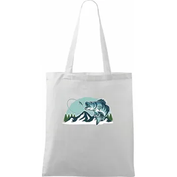 Ryba v horách - Taška bavlněná - 42 x 38 cm ( Bílá )