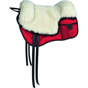 Jezdecké sedlo Pad jezdecký Bareback Umbria Equitazione s beránkem, red