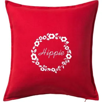 Polštář Hippie - Polštář 50x50 - 50x50 - Pouze potah ( Červená )