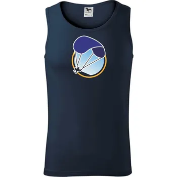 Paragliding modrý padák v kolečku - Tílko pánské Core - M ( Námořní modrá (velmi tmavá - téměř černá) )