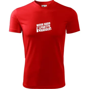 Chlapecké tričko Work hard, party harder - Dětské triko sportovní (dresovina) - 122 cm/6 let ( Červená )