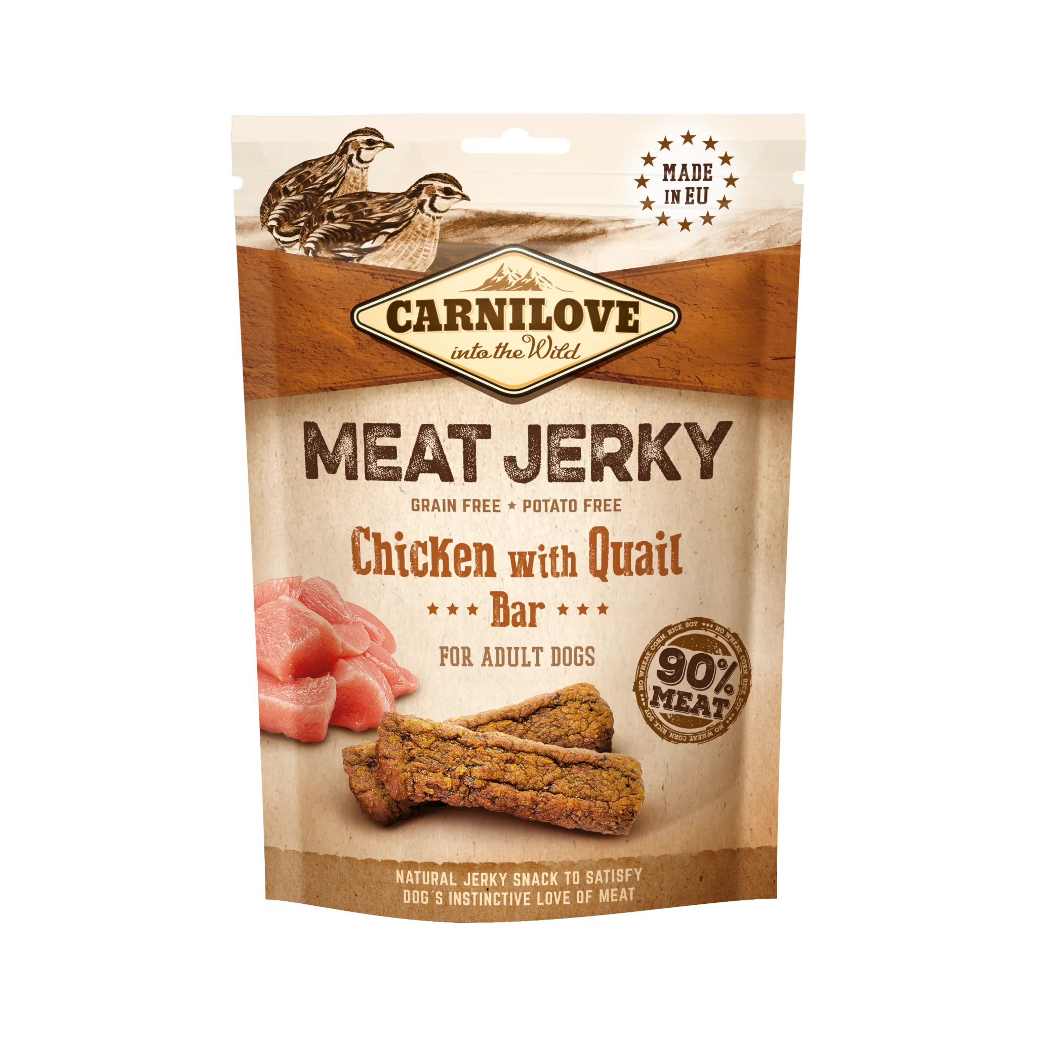 Fotografie 1 - Pamlsek pro psa Carnilove Dog Jerky Quail & Chicken Bar 100 g