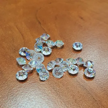 Módní doplněk Preciosa MC perle 4 x 6mm rondelka 25ks Crystal AB SS Rondelka 4 x6mm Crystal AB