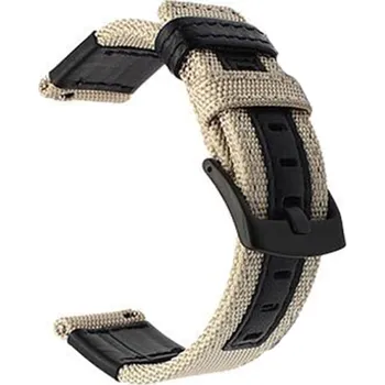 MůjMiBand.cz Tkaný nylonový řemínek pro chytré hodinky 20mm Barva: Béžová - černá