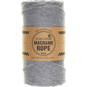 Příze Maccaroni Rope 4 mm šedá 102_01