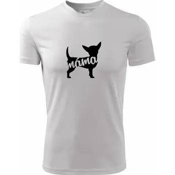 Chlapecké oblečení Čivava Máma obrys - Dětské triko sportovní (dresovina) - 158 cm/12 let ( Bílá )