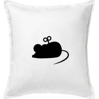 Polštář Myš na klíček - Polštář 50x50 - 50x50 - Včetně výplně ( Bílá )