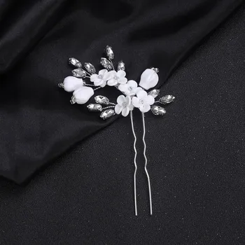 Souprava šperků B-TOP Svatební vlásenka KVĚT S KAMÍNKY 1 kus - bílá