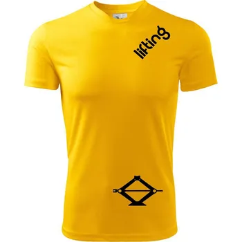 Chlapecké tričko Lifting nápis šikmo - Dětské triko sportovní (dresovina) - 158 cm/12 let ( Žlutá )