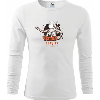 Pánské oblečení Gravity sucks - Triko s dlouhým rukávem FIT-T long sleeve - S ( Bílá )