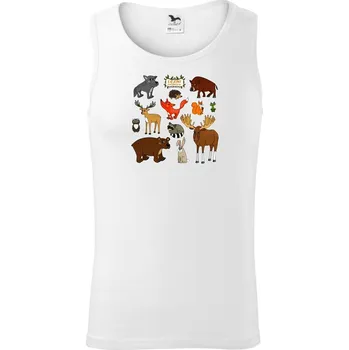 Lesní zvířátka - Tílko pánské Core - 2XL ( Bílá )
