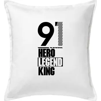 Polštář Hero, Legend, King x Queen 1991 - Polštář 50x50 - 50x50 - Pouze potah ( Bílá )