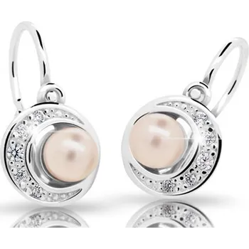 Náušnice Cutie Jewellery Dětské náušnice stříbrné C2256 Barva: Peach
