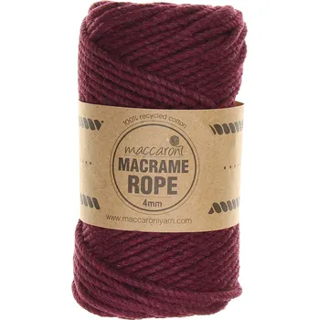 Příze Maccaroni Rope 4 mm vínová 504