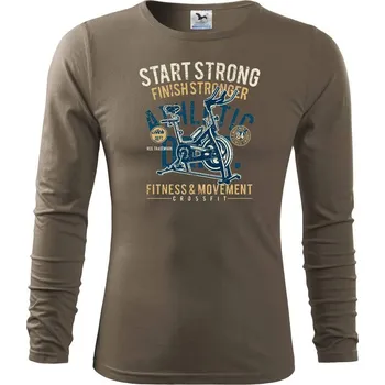 Pánské oblečení Start Strong - Triko s dlouhým rukávem FIT-T long sleeve - M ( Army )