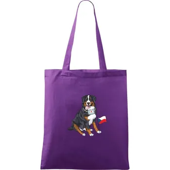 Pes záchranář bernský salašnický - Taška bavlněná - 42 x 38 cm ( Fialová )