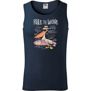 Ride the wave pelikán - Tílko pánské Core - XL ( Námořní modrá (velmi tmavá - téměř černá) )