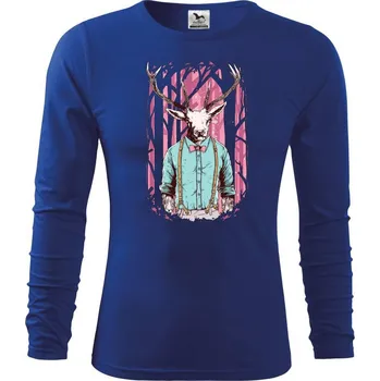 Chlapecké tričko Deer - Triko dětské Long Sleeve - 122 cm/6 let ( Královská modrá )