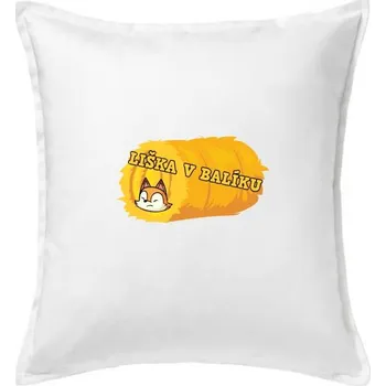 Polštář Liška v balíku - Polštář 50x50 - 50x50 - Včetně výplně ( Bílá )